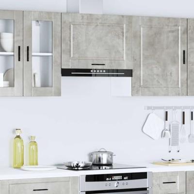 Keukenwandkast Porto bewerkt hout betongrijs