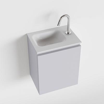 MONDIAZ OLAN 40cm toiletmeubel cale. LEX wastafel talc links 1 kraangat