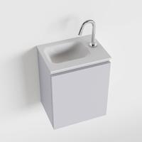 MONDIAZ OLAN 40cm toiletmeubel cale. LEX wastafel talc links 1 kraangat - thumbnail