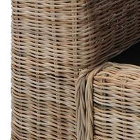 Fauteuil met kussens natuurlijk rattan - thumbnail