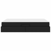 Opbergbed met matras met matras Zwart 140 x 190 cm Nep Leer - thumbnail