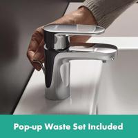 Wastafelmengkraan HansGrohe Vernis Blend 70 Eengreeps Met Trekwaste Chroom - thumbnail