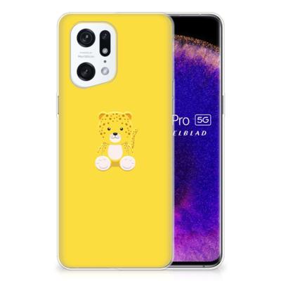 OPPO Find X5 Pro Telefoonhoesje met Naam Baby Leopard OPPO Find X5 Pro Telefoonhoesje met Naam Baby Leopard