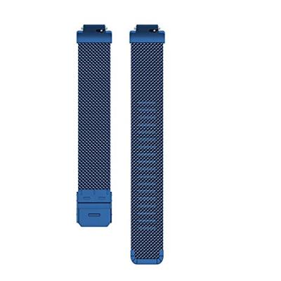 By Qubix - Compatible met Fitbit Inspire Milanese bandje met gesp - Maat: Small - Blauw - Compatible fitbit bandje