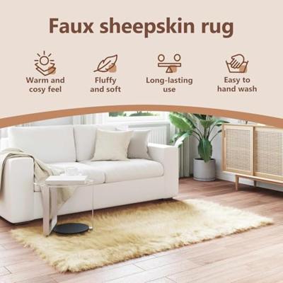 VidaXL Nep schapenvacht tapijt tafalla crème 100 x 200 cm polyester