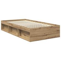 Bedframe Ambachtelijk eiken 100 x 200 cm Bewerkt hout - thumbnail