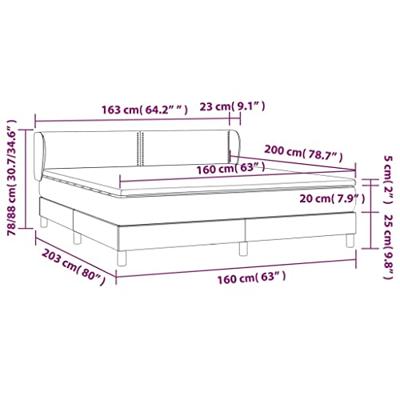 Boxspring met matras fluweel lichtgrijs 160x200 cm