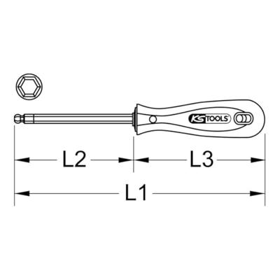 KS Tools 962.0951 Inbusschroevendraaier Afmeting, lengte: 190 mm