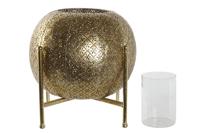 Kaarshouder Home ESPRIT Gouden Metaal Kristal 29 x 29 x 26,5 cm - thumbnail