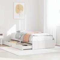 Bedframe zonder matras massief grenenhout wit 90x200 cm - thumbnail