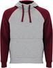 Roly RY1058 Badet Hooded Sweatshirt - Heather Grey 58/Garnet Red 57 - L