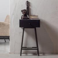 WOOOD Nachtkastje 'Skybox' Mangohout, kleur Zwart - thumbnail