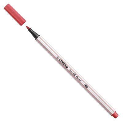 STABILO Pen 68 brush, premium brush viltstift, roestig rood, per stuk
