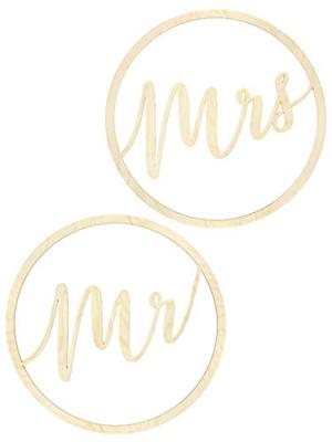 Houten Hangdecoratie "Mr" & "Mrs"