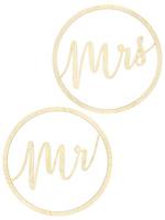 Houten Hangdecoratie "Mr" & "Mrs" - thumbnail