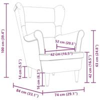 Fauteuil 74x84x100 cm stof taupe - thumbnail