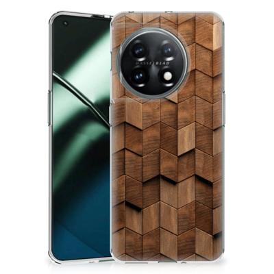 Bumper Hoesje voor OnePlus 11 Wooden Cubes