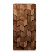Book Wallet Case voor Samsung Galaxy A34 Wooden Cubes - thumbnail