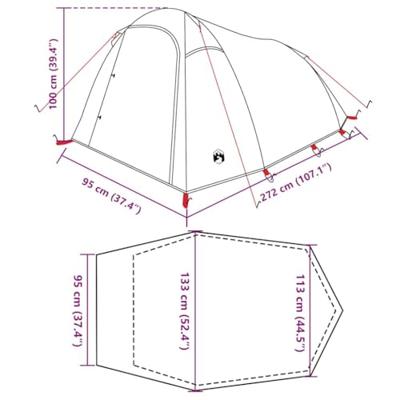 VidaXL Tunneltent 2-persoons waterdicht blauw
