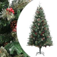 VidaXL Kerstboom met dennenappels 225 cm pvc en pe groen - thumbnail