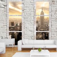 Zelfklevend fotobehang - New York achter witte ramen , Premium Print - thumbnail