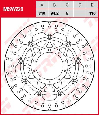 TRW Remschijf "msw229" van rotor msw229 floating