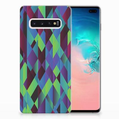 Samsung Galaxy S10 Plus | TPU Hoesje | Abstract Green Blue