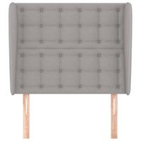 Hoofdbord met randen 83x23x118/128 cm stof lichtgrijs - thumbnail