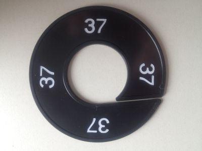 Maatring 9cm zwart/wit 37