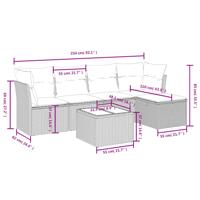 5-delige Loungeset met kussens poly rattan beige - thumbnail
