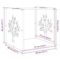 Brandhoutrek 40x40x40 cm koudgewalst staal wit - thumbnail