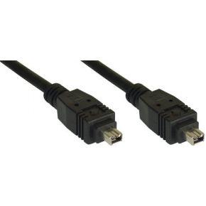 InLine 34443 FireWire kabel, IEEE1394, 4-polige stekker/stekker, zwart, 3 m