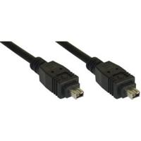 InLine 34443 FireWire kabel, IEEE1394, 4-polige stekker/stekker, zwart, 3 m - thumbnail