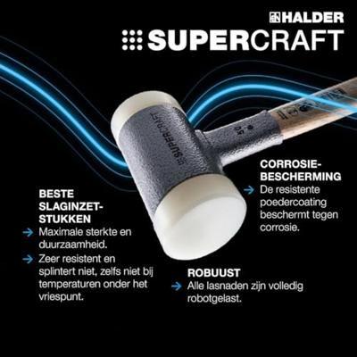Rubberen hamer Halder Supercraft 25 mm Anti-terugslag