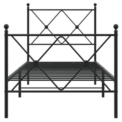Bedframe met hoofd- en voeteneinde metaal zwart 80x200 cm Bedframe met hoofd- en voeteneinde metaal zwart 80x200 cm