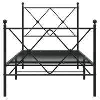 Bedframe met hoofd- en voeteneinde metaal zwart 80x200 cm - thumbnail