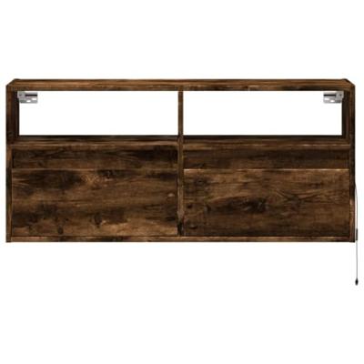 Tv-wandmeubel met LED-verlichting 100x31x45 cm gerookt eiken