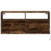 Tv-wandmeubel met LED-verlichting 100x31x45 cm gerookt eiken - thumbnail