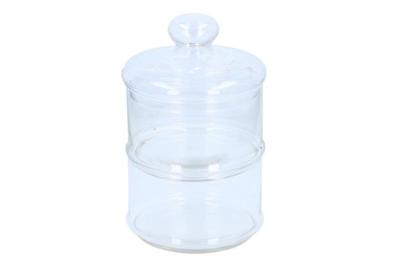 Opbergpot glas 2 laags d16x28cm