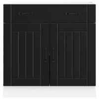 Keuken onderkast Lucca bewerkt hout zwart - thumbnail