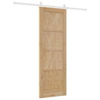 Schuifdeur met hardware set 73,5x211 cm van massief grenenhout - thumbnail