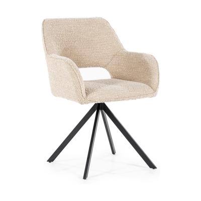 Eleonora Draaibare Eetkamerstoel 'Fabio' Bouclé, kleur Zand