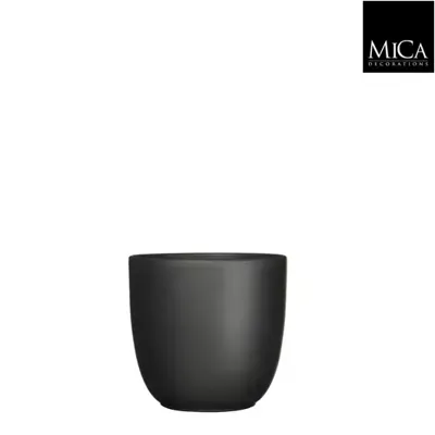 Mica Decorations bloempot Tusca rond 17x16 cm zwart mat Mica Decorations bloempot Tusca rond 17x16 cm zwart mat