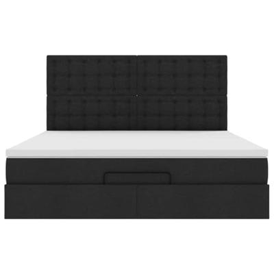 Ottoman bed met matras 180x200cm stof zwart