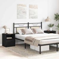 Nachtkastje 2 pcs Zwart eiken 40 x 40 x 50 cm Bewerkt hout - thumbnail