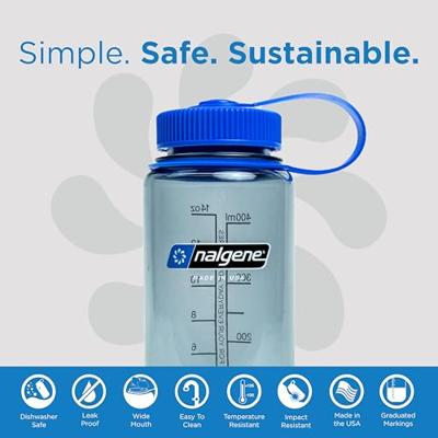 Nalgene Wide-Mouth Sustain 0,5L Drinkfles Gray 0,5L Nalgene Wide-Mouth Sustain 0,5L Drinkfles Gray 0,5L