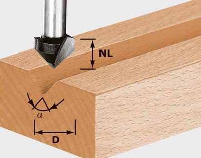 Festool Accessoires HS S8 D14/7/90° V-groeffrees | 490998