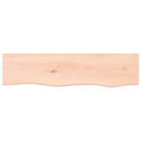 Wandschap 80x20x4 cm onbehandeld massief eikenhout - thumbnail