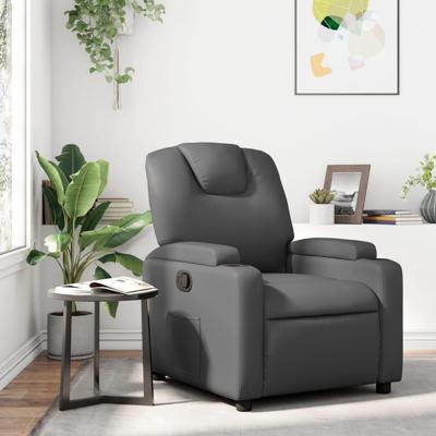 Relaxfauteuil grijs kunstleer
