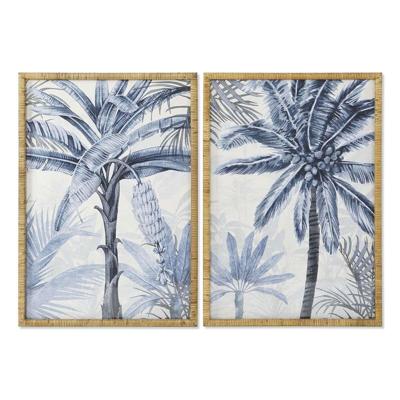 Schilderij Home ESPRIT Palmen Mediterrane 70 x 3 x 100 cm (2 Stuks)